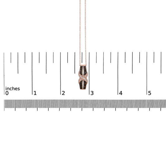 10K Rose Gold 1/4 Cttw White and Chocolate Brown Diamond Infinity Twist Pendant Necklace (I-J Color, I1-I2 Clarity)