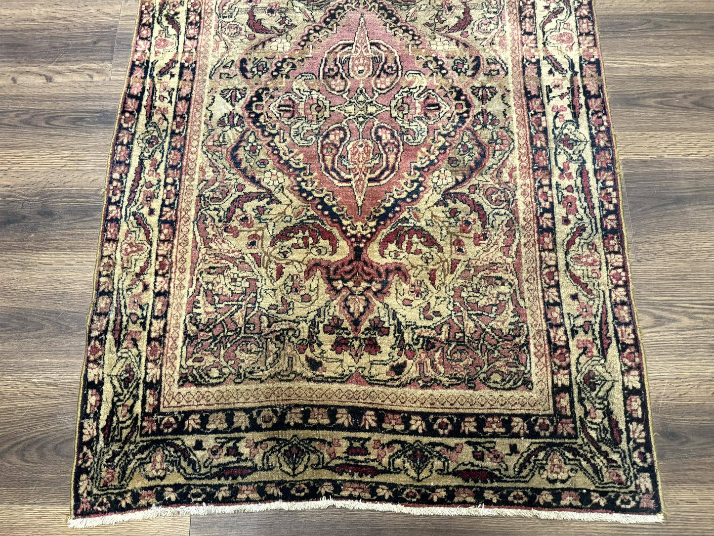 Antique Persian Lavar Rug 3x5, Persian Kerman Rug, Traditional Persian Carpet-4