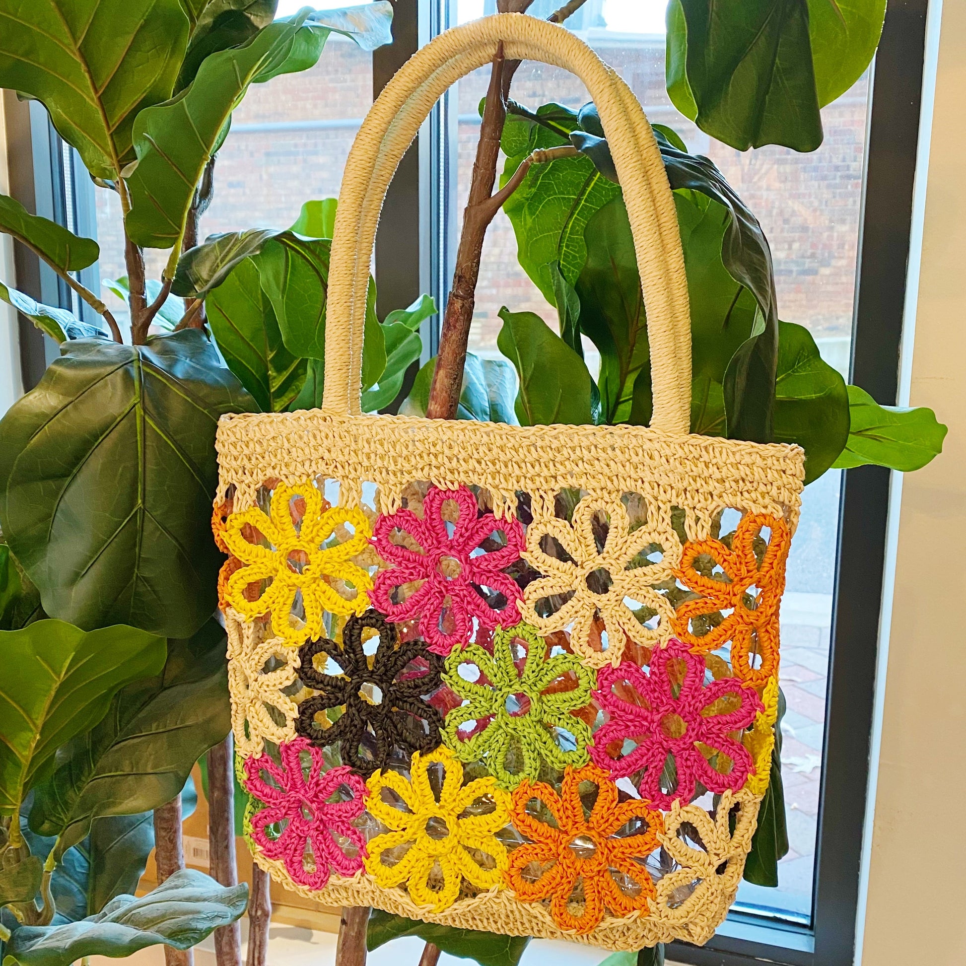 Hand Made Flower Power Tote-1