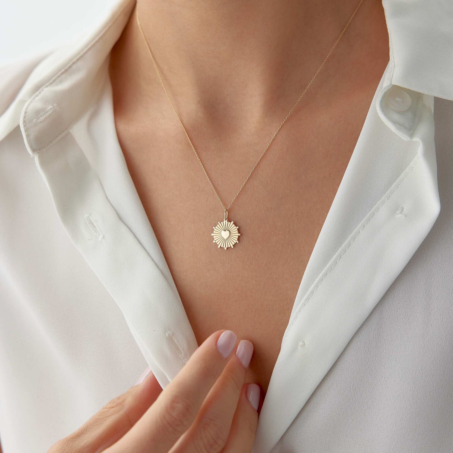 Heartburst Charm in 14K Gold-2