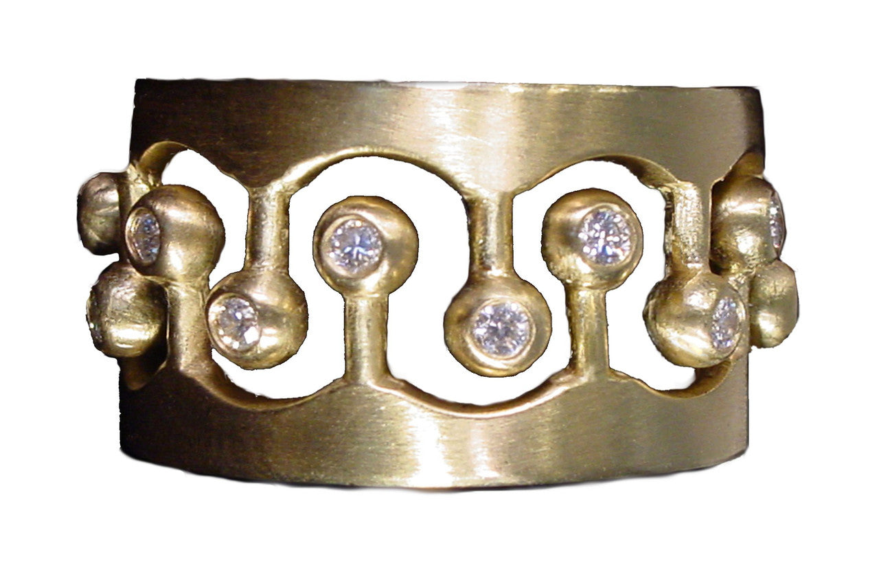 Crown Ring- CR1-14K Gold & Diamonds. Mixed Gold Color Combinations Available-2