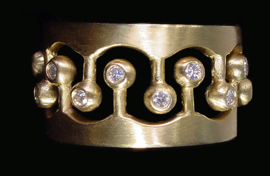 Crown Ring- CR1-14K Gold & Diamonds. Mixed Gold Color Combinations Available-10