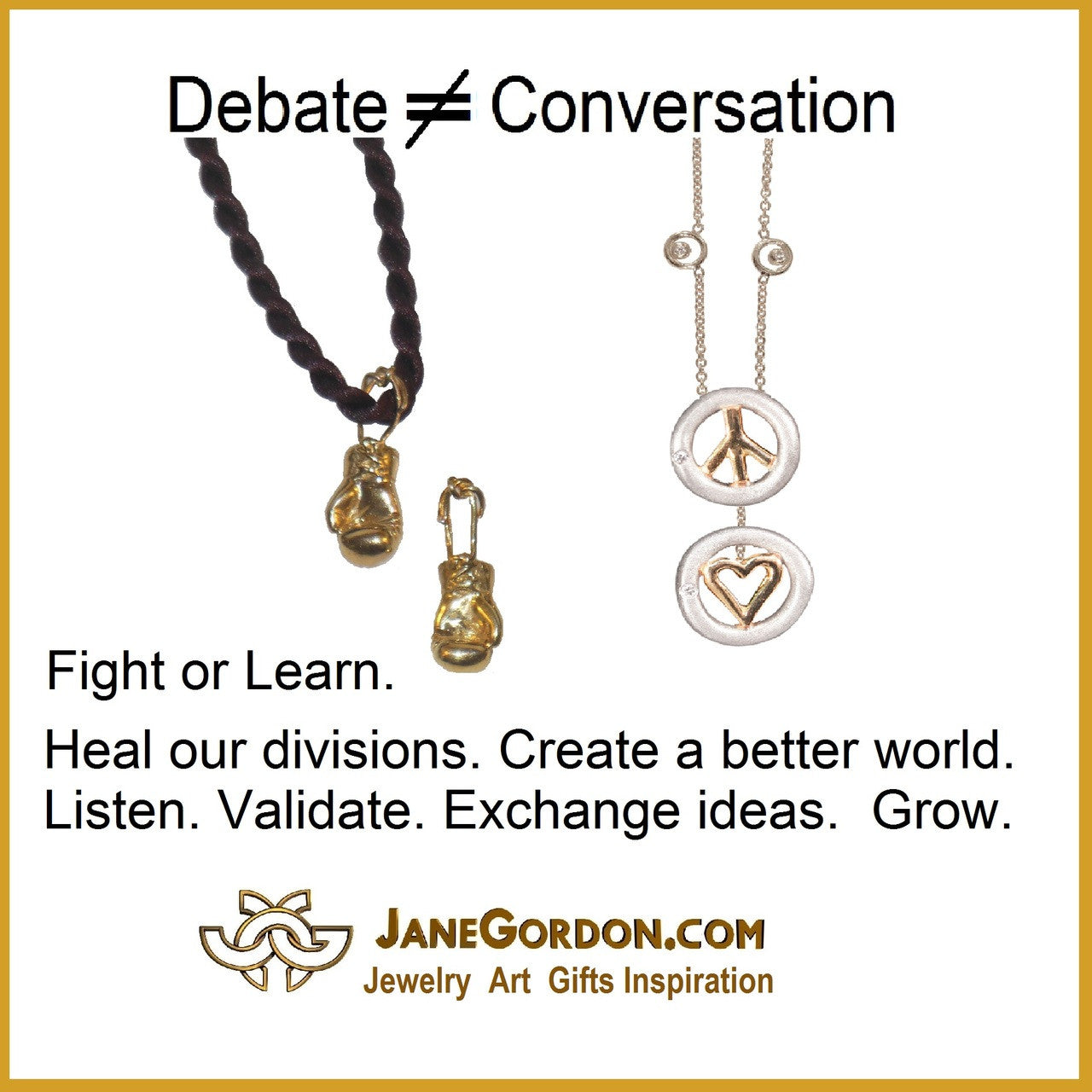 Peace Necklace, 18K yellow and white gold with diamonds, on 18K gold chain-5