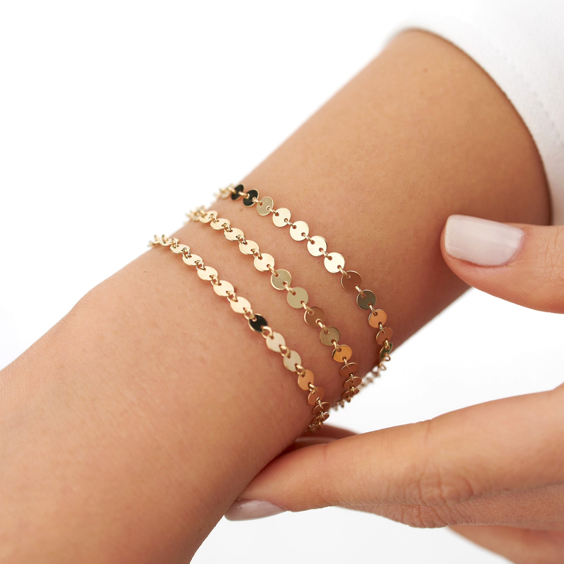 Circle Chain Bracelet in 14K Gold-1
