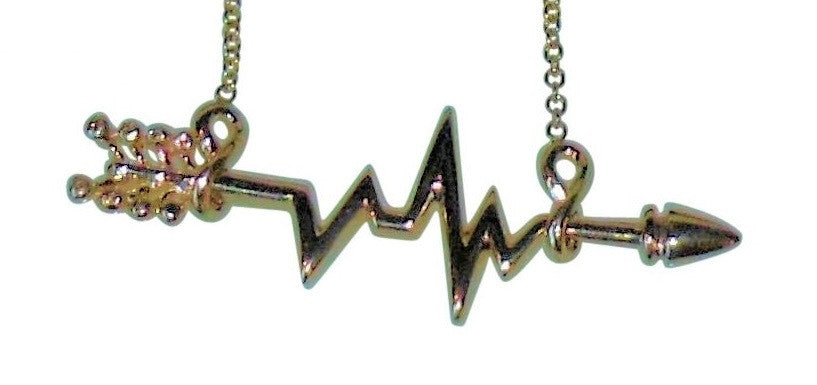 Custom Design: Heartbeat Arrow with Infinity links- Necklace- Sterling Silver with diamonds-2