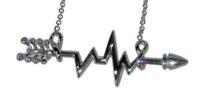 Custom Design: Heartbeat Arrow with Infinity links- Necklace- 18K gold with diamonds-7