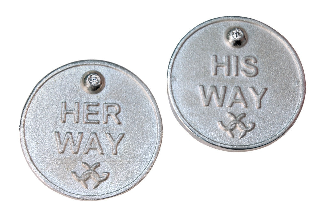 Decision Coin: "His Way / Her Way" Sterling Silver with Diamonds-0
