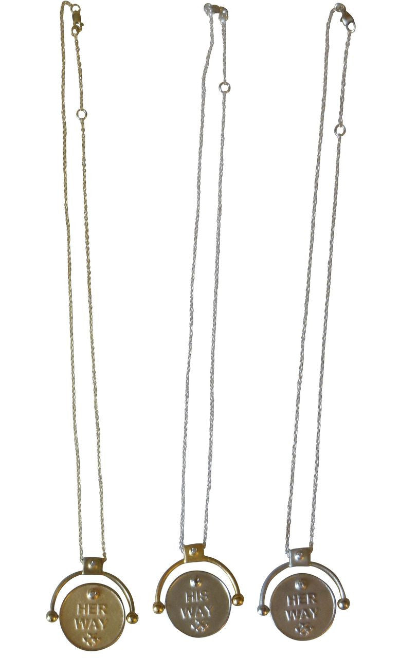 Decision Coin: "His Way / Her Way" Sterling Silver with Diamonds-5