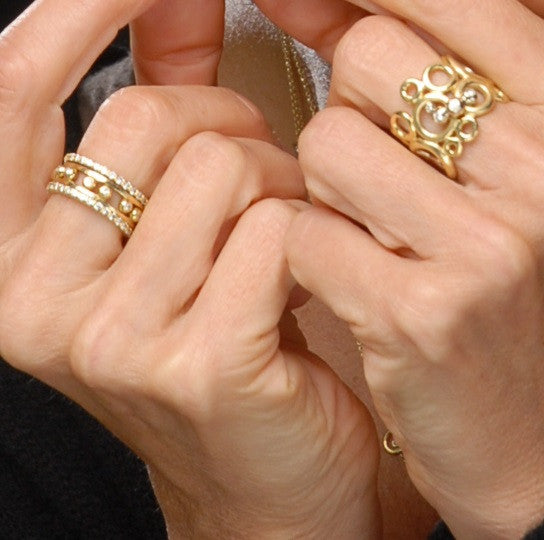 Stacking Rings-Eternity-White diamonds-18K-4