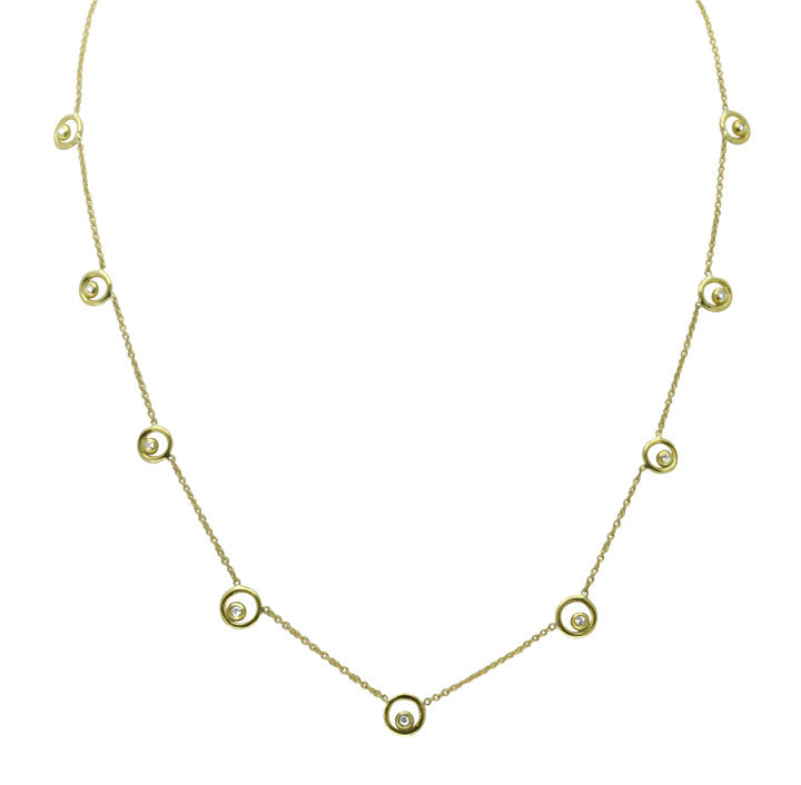 Karma Chain- 14K Gold with Ripples of Diamonds-1