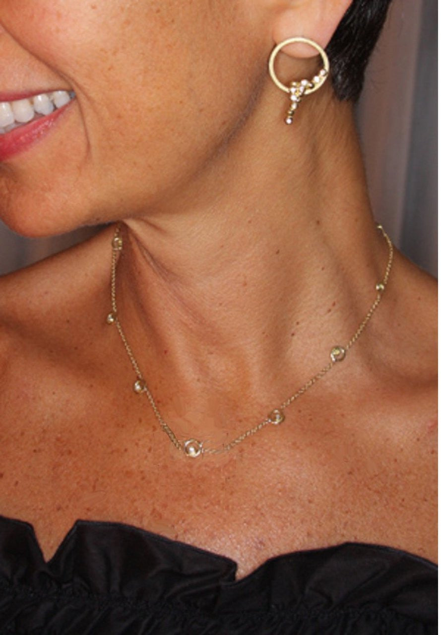Karma Chain- 14K Gold with Ripples of Diamonds-5