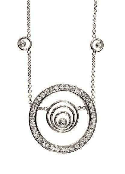 Karma hoop necklace- large- 14K gold with diamonds-5