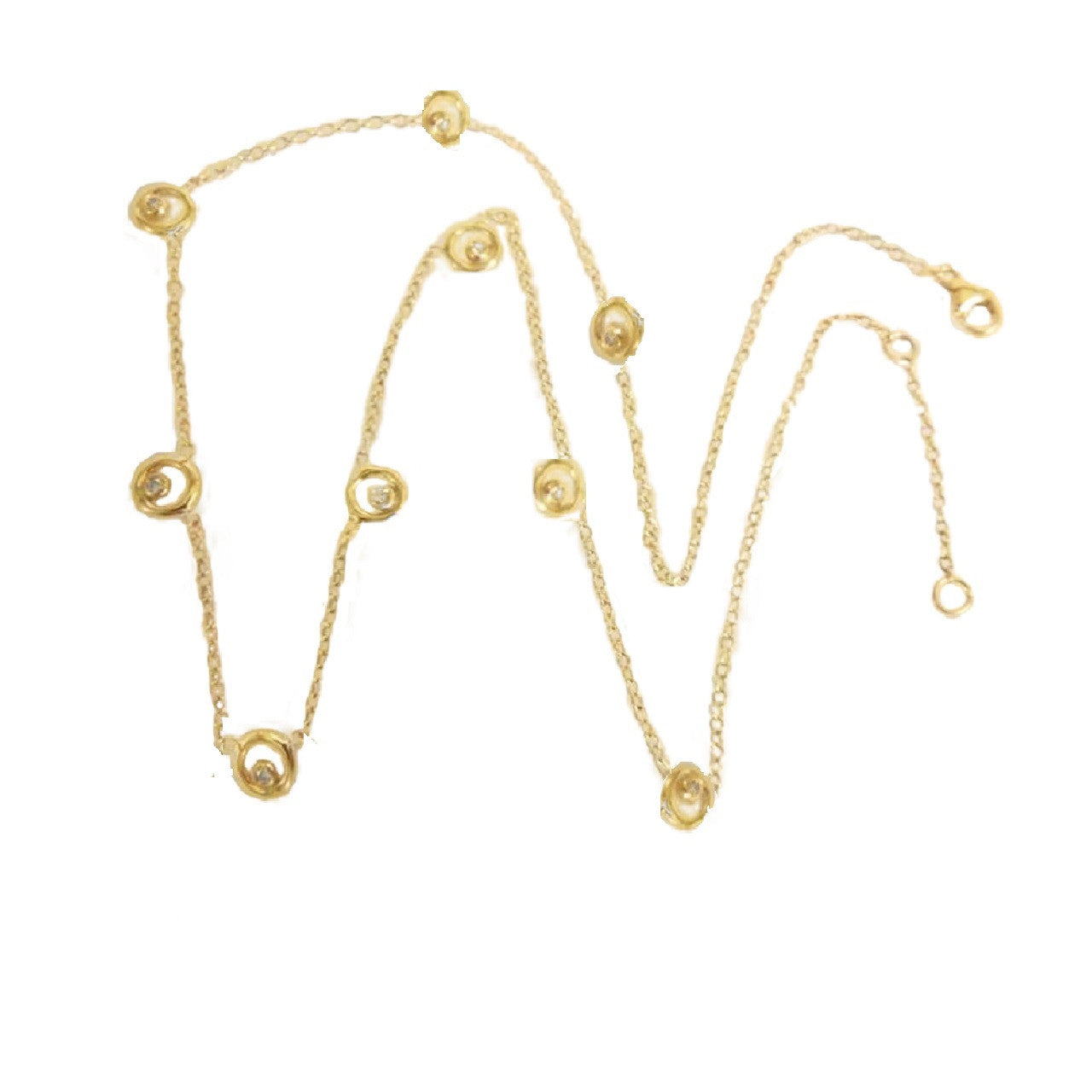 Karma Chain- 14K Gold with Ripples of Diamonds-0