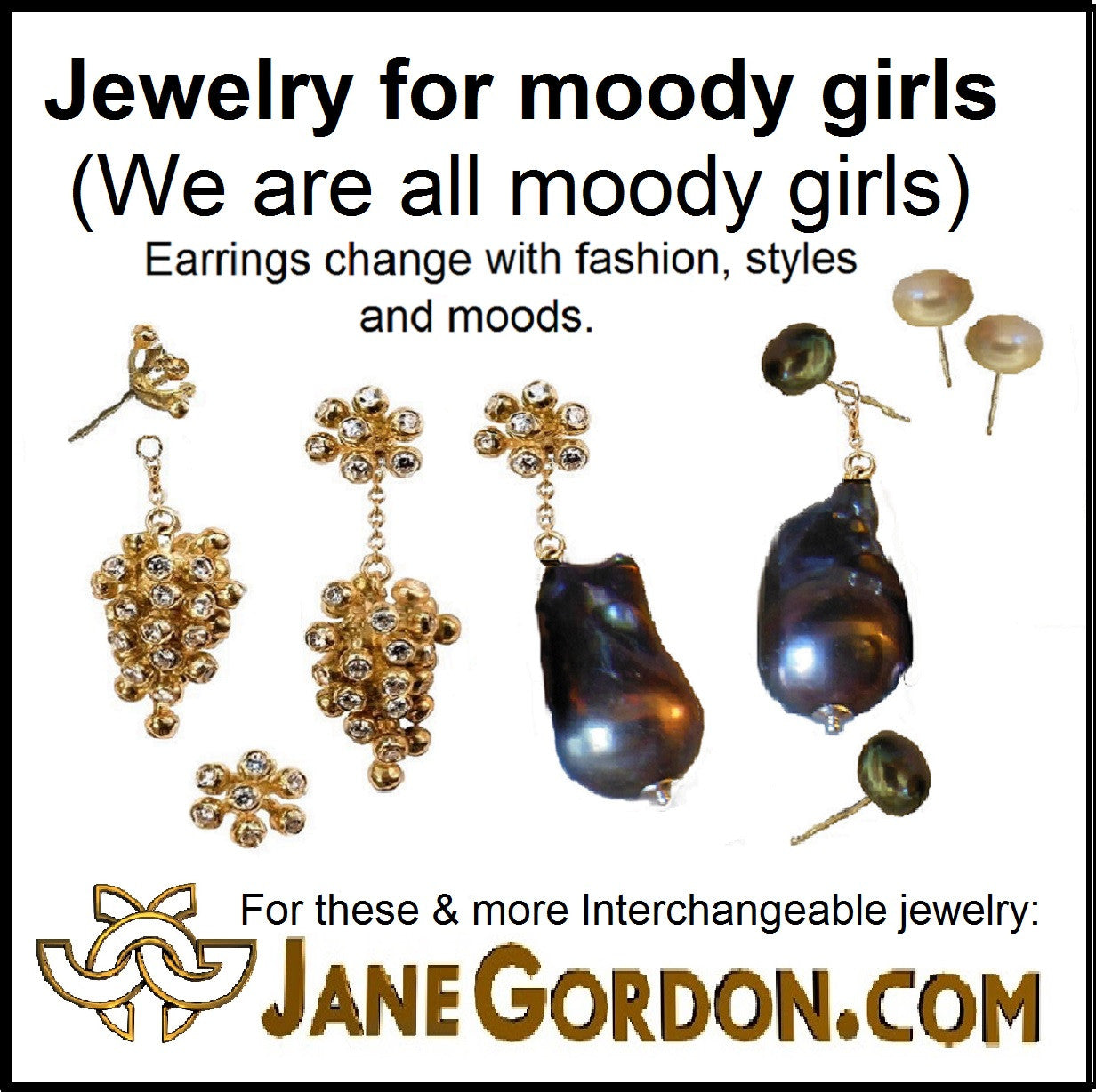 Jumbo Baroque Chinese Freshwater Black Greyish Pearl Earrings-One of a kind-005-2