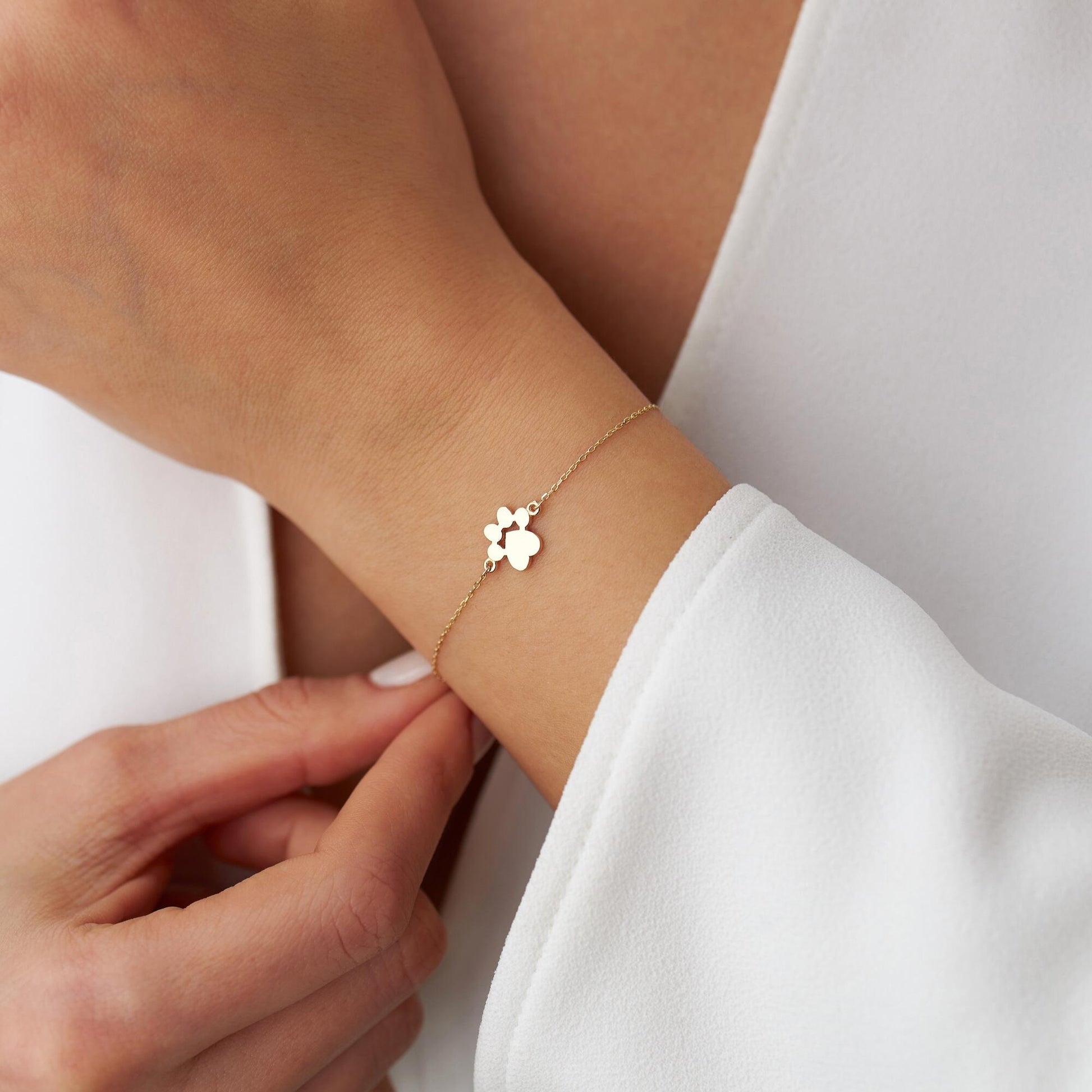 Paw Bracelet In 14K Gold-2