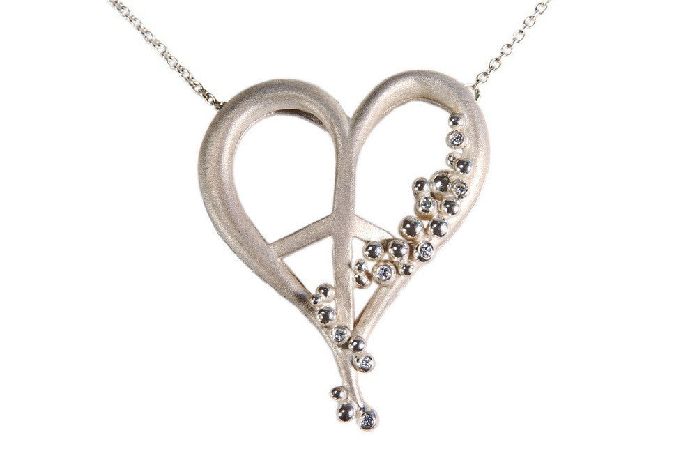 Peace of Heart Necklace-large-14K Gold with Abundance Overflowing Diamonds