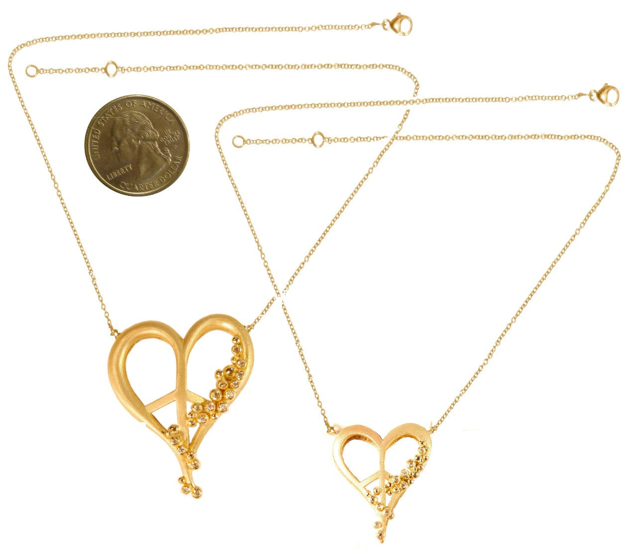 Peace of Heart Necklace-large-14K Gold with Abundance Overflowing Diamonds