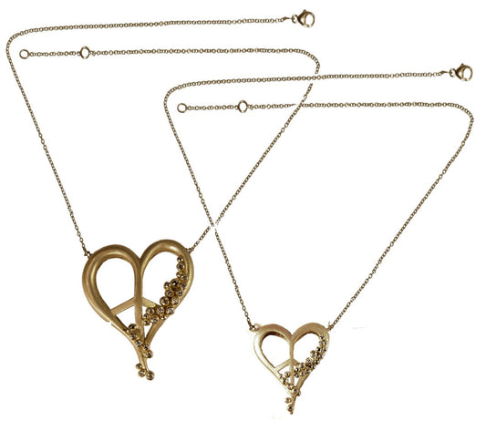 Peace of Heart Necklace-large-14K Gold with Abundance Overflowing Diamonds