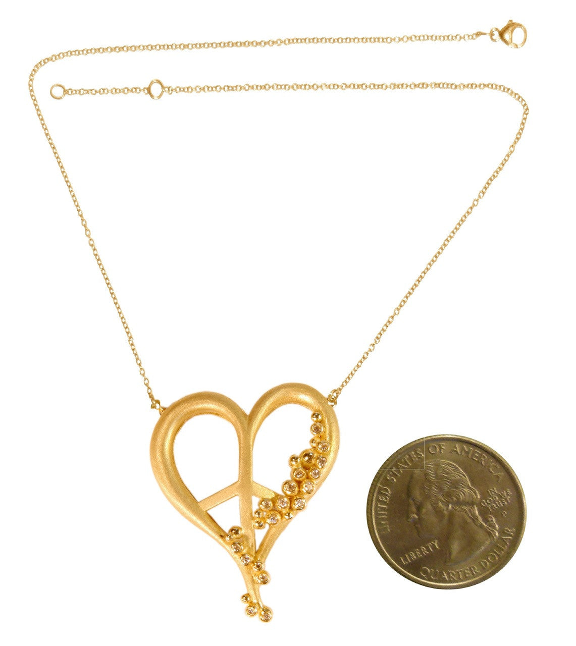 Peace of Heart Necklace-large-14K Gold with Abundance Overflowing Diamonds