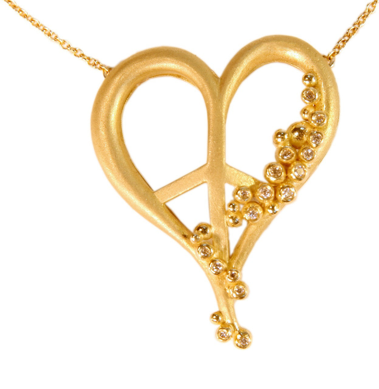 Peace of Heart Necklace-large-14K Gold with Abundance Overflowing Diamonds