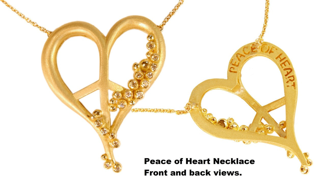 Peace of Heart Necklace-large-14K Gold with Abundance Overflowing Diamonds