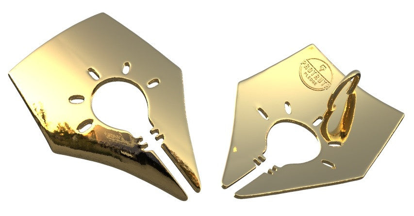 Pro-Truth Pledge Logo Pendant: Pen Tip & Light Bulb. Sterling Silver with 18K gold plate options