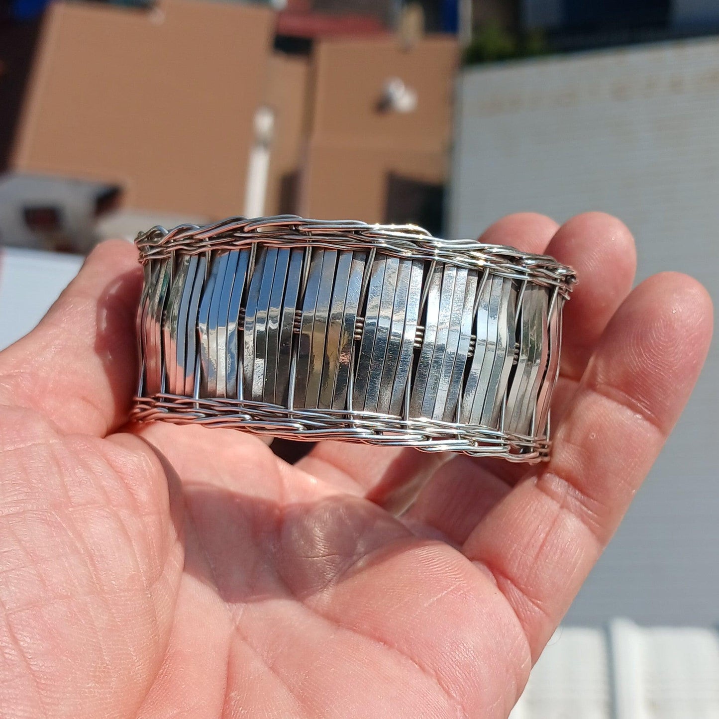 Minimalist Silver Bracelet, Sterling Silver Bracelet, Handmade Bracelet, Minimalist Bracelet, Sterling Silver string Bracelet, Unique Design Bracelet-2