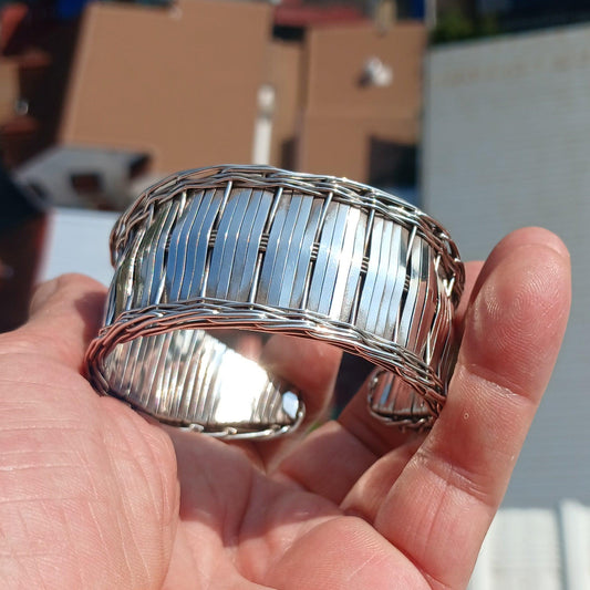 Minimalist Silver Bracelet, Sterling Silver Bracelet, Handmade Bracelet, Minimalist Bracelet, Sterling Silver string Bracelet, Unique Design Bracelet-0