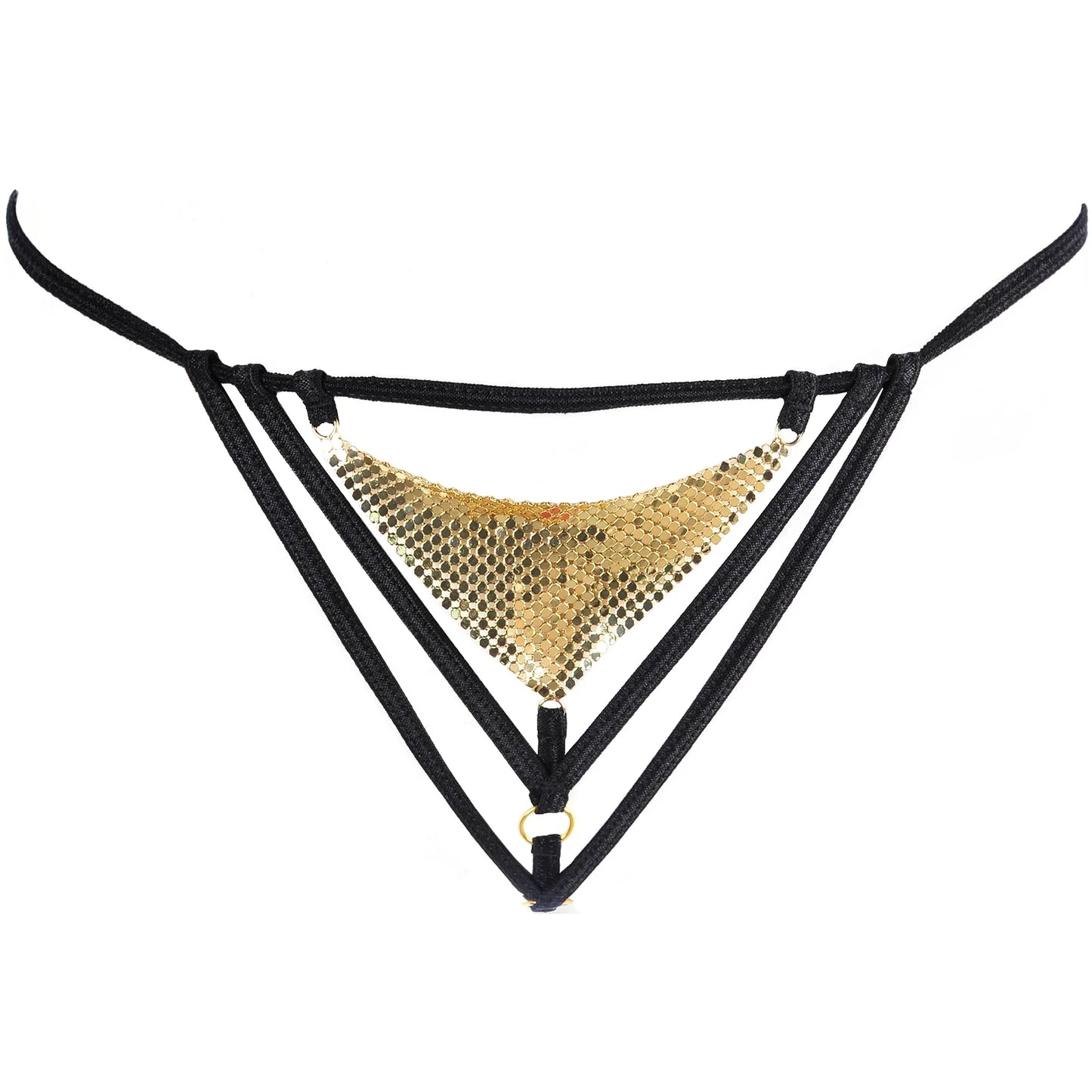 Ultra Sexy Gold Chainmail G-String Panty Axami Disco Babe-4