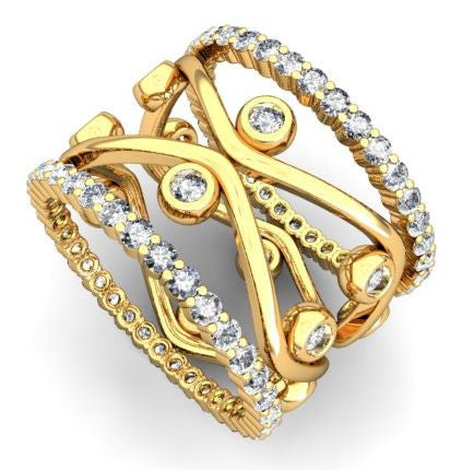 Stacking Rings-Eternity-White diamonds-18K-3