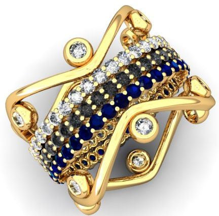 Stacking Rings-Eternity-White diamonds-18K-6