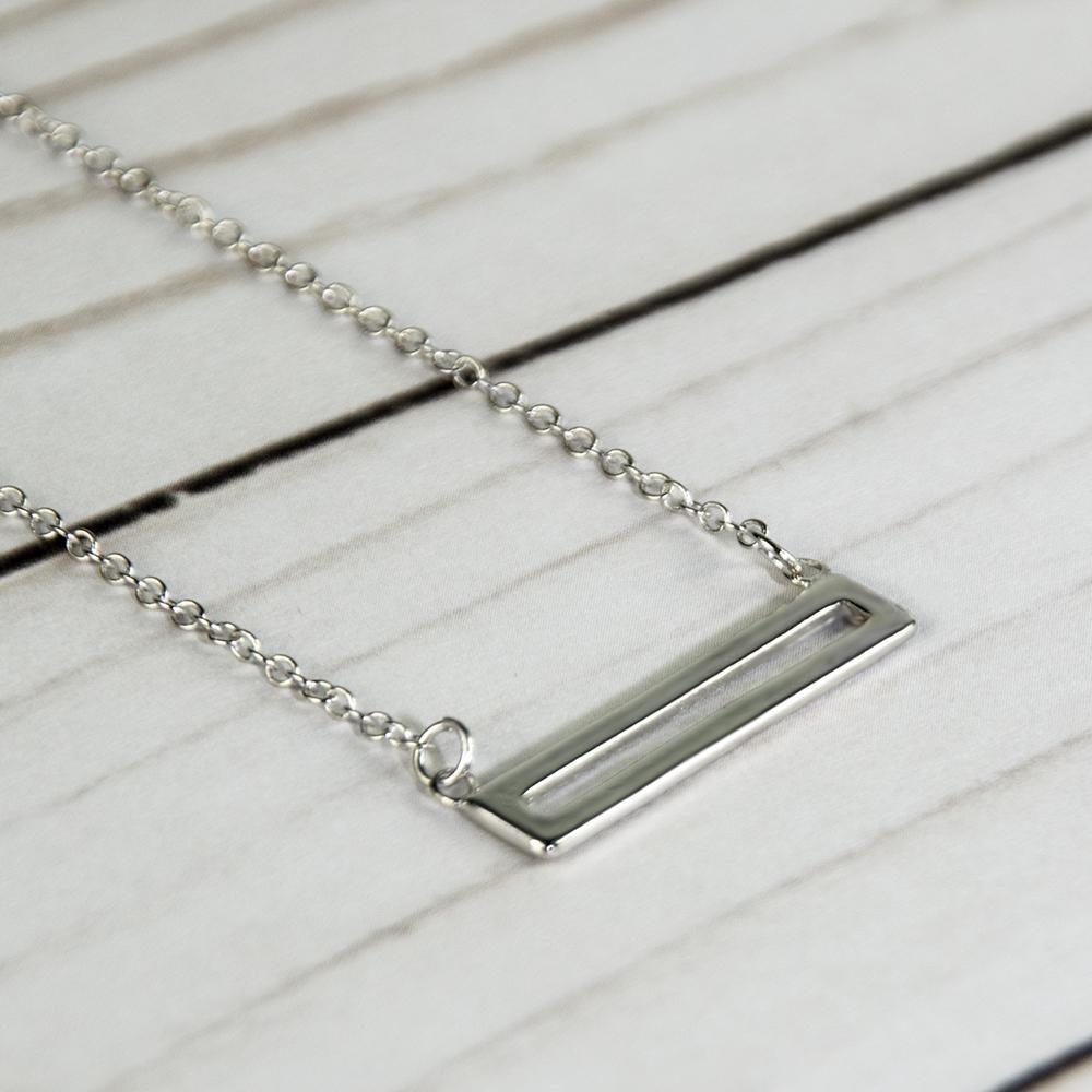 Sterling Silver Parallel Necklace-2