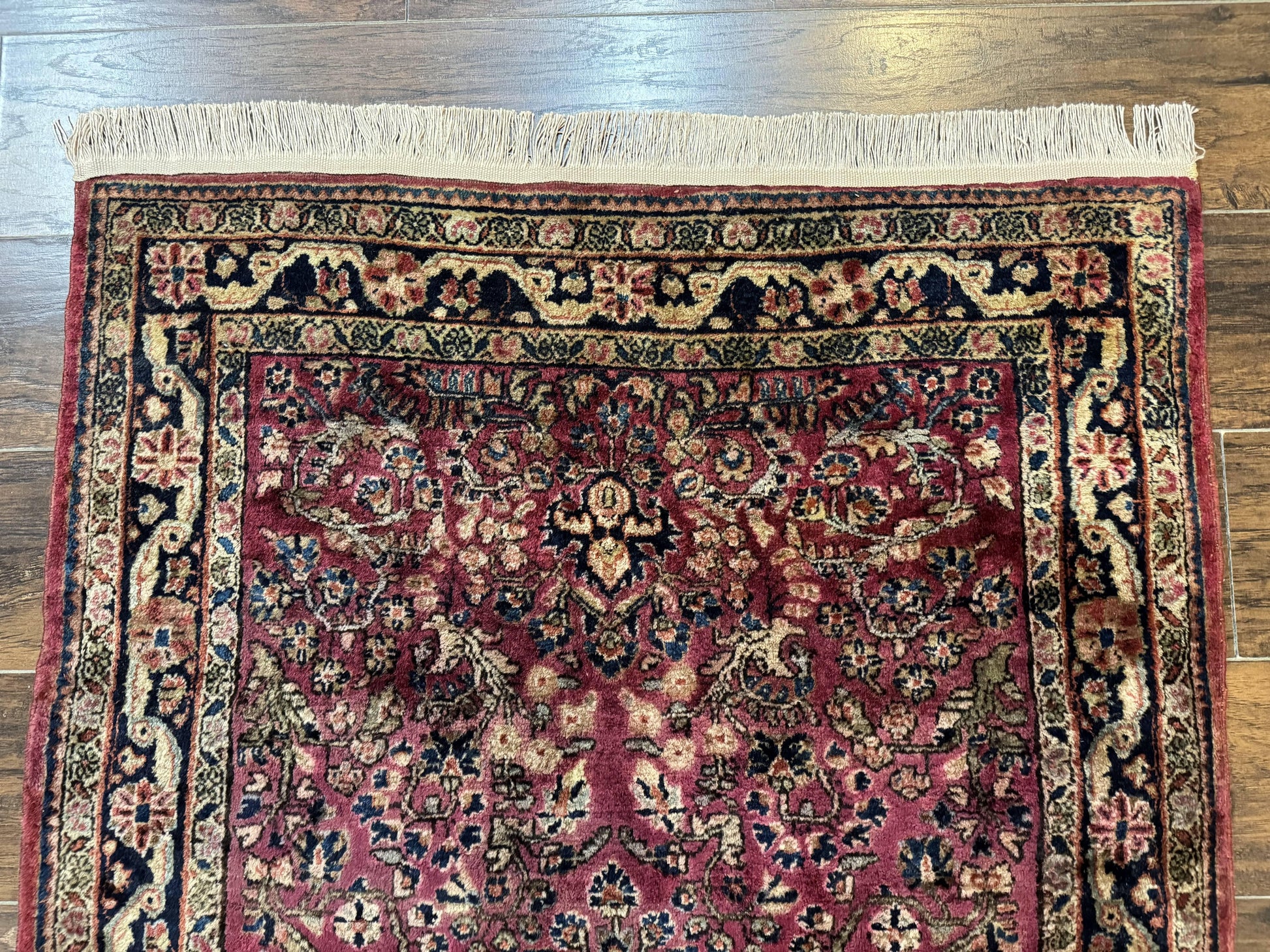Persian Sarouk Rug 3x5, Antique Persian Carpet-2