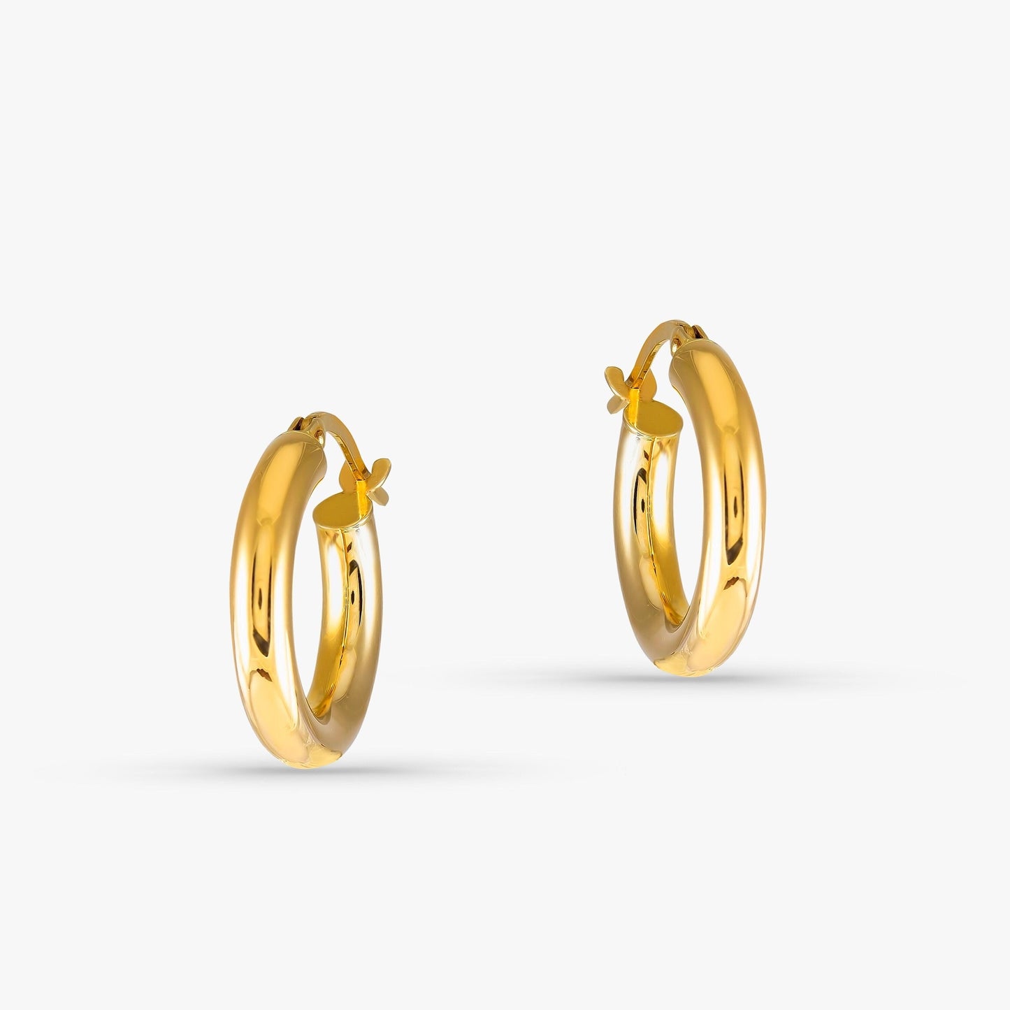 Plain Hoop Earrings In 14K Gold-0