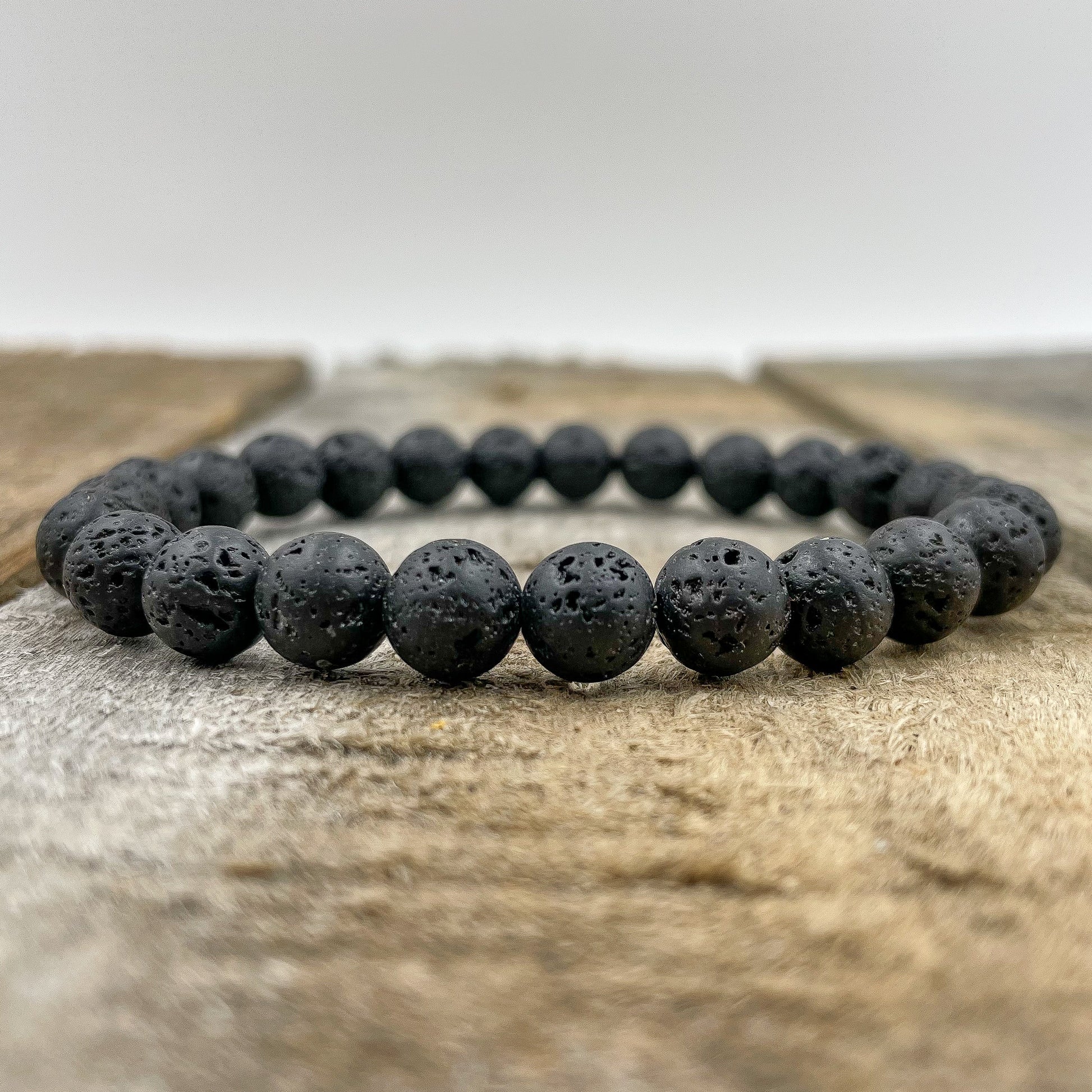 Union - Smooth Lava Rock Gemstone Beaded Bracelet-2