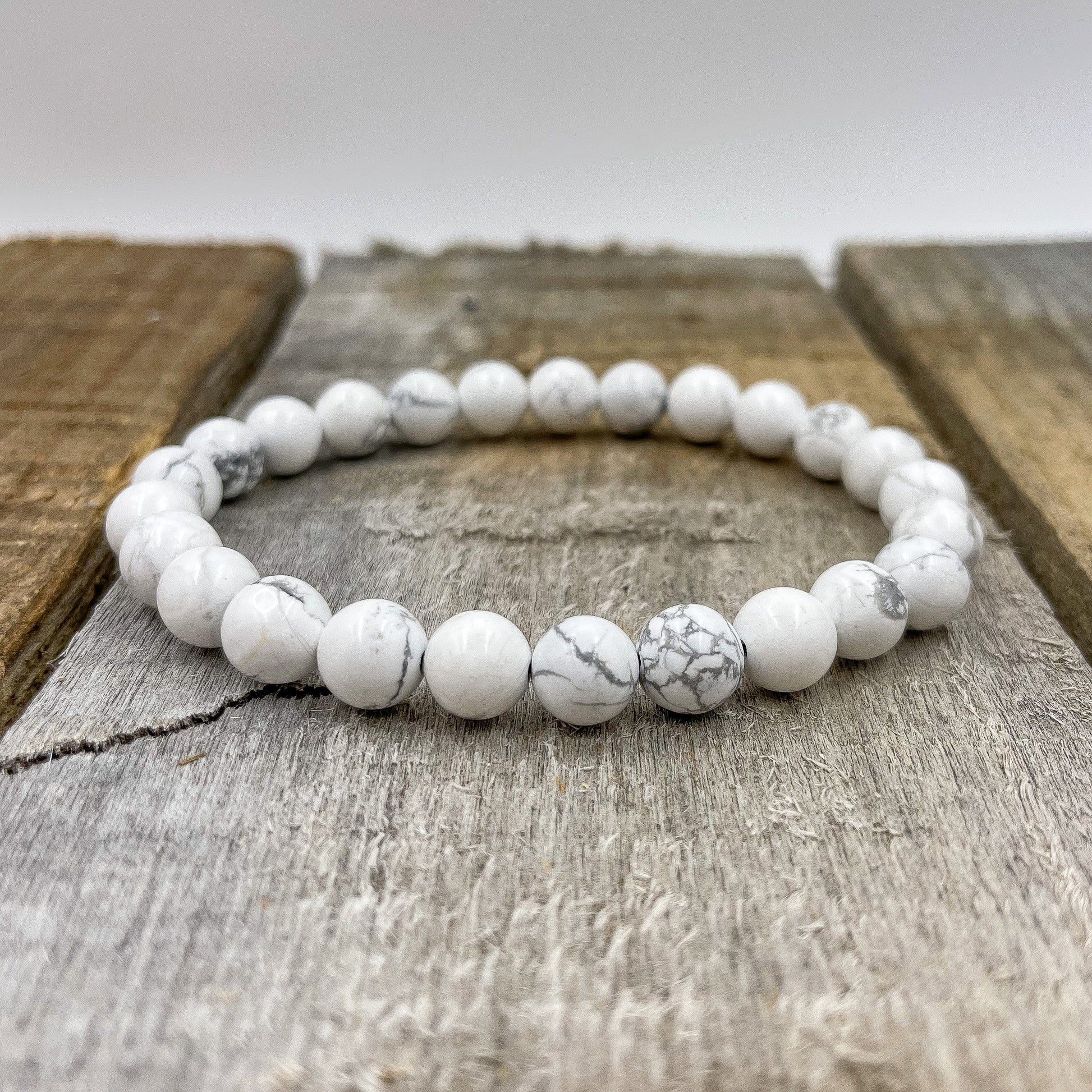 Union - White Howlite Gemstone Beaded Bracelet-2