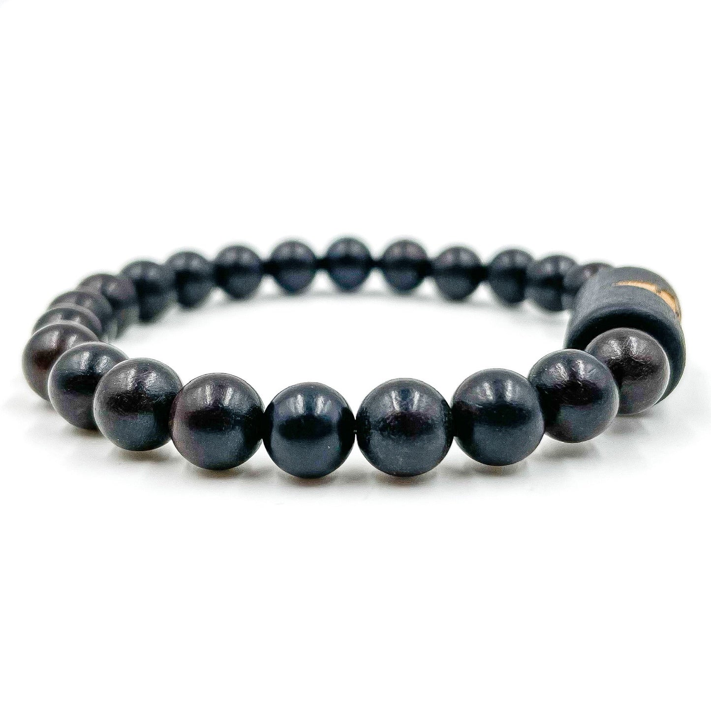 Solid - Ebony Blackwood Mala Beaded Bracelet-2