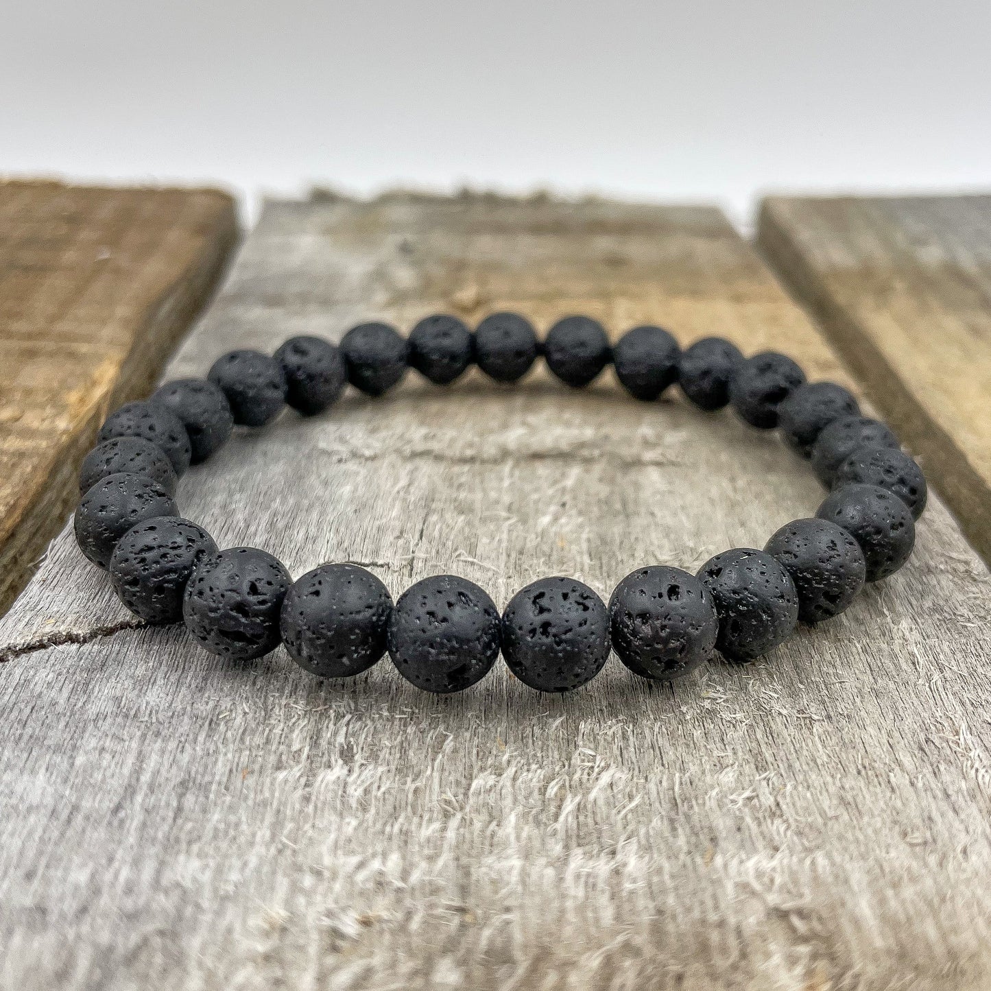 Union - Smooth Lava Rock Gemstone Beaded Bracelet-3