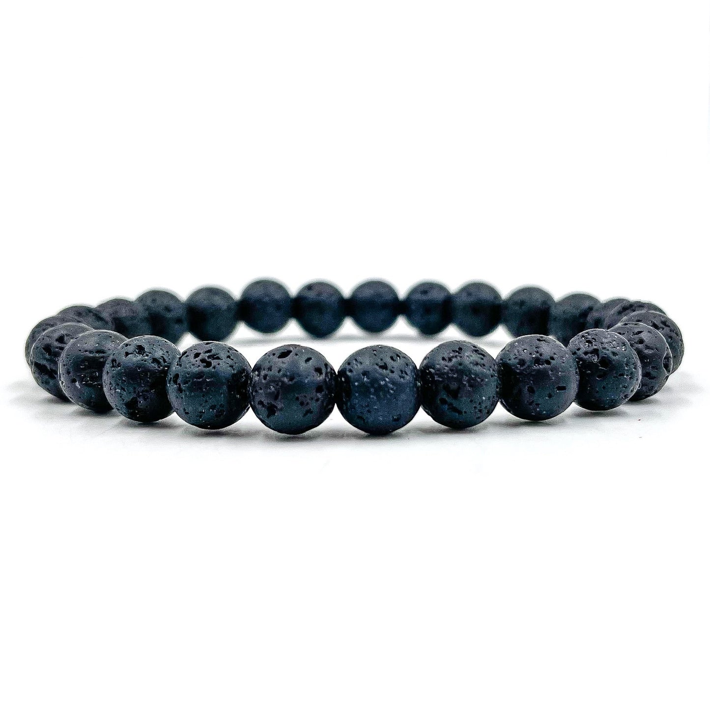 Union - Smooth Lava Rock Gemstone Beaded Bracelet-0