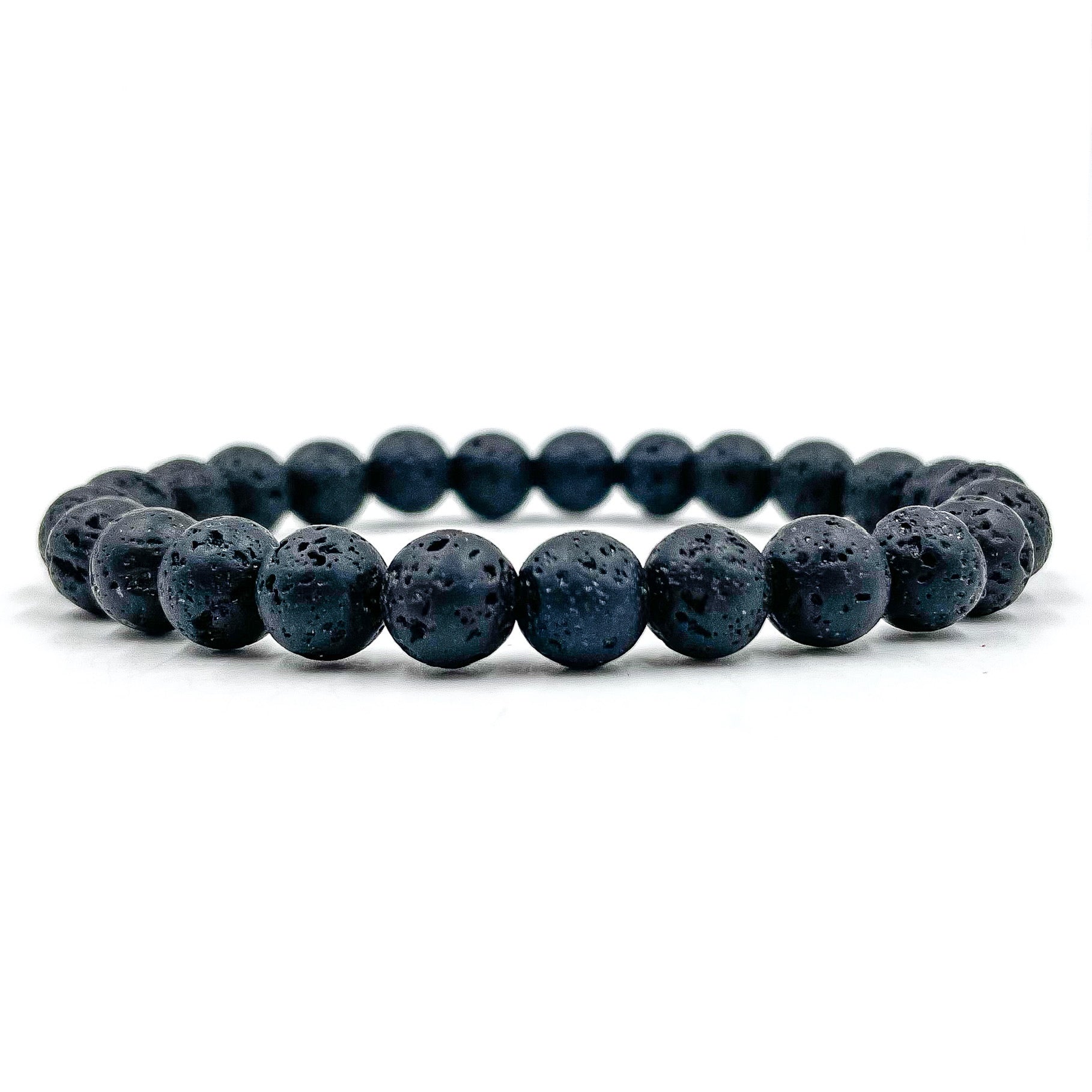 Union - Smooth Lava Rock Gemstone Beaded Bracelet-0