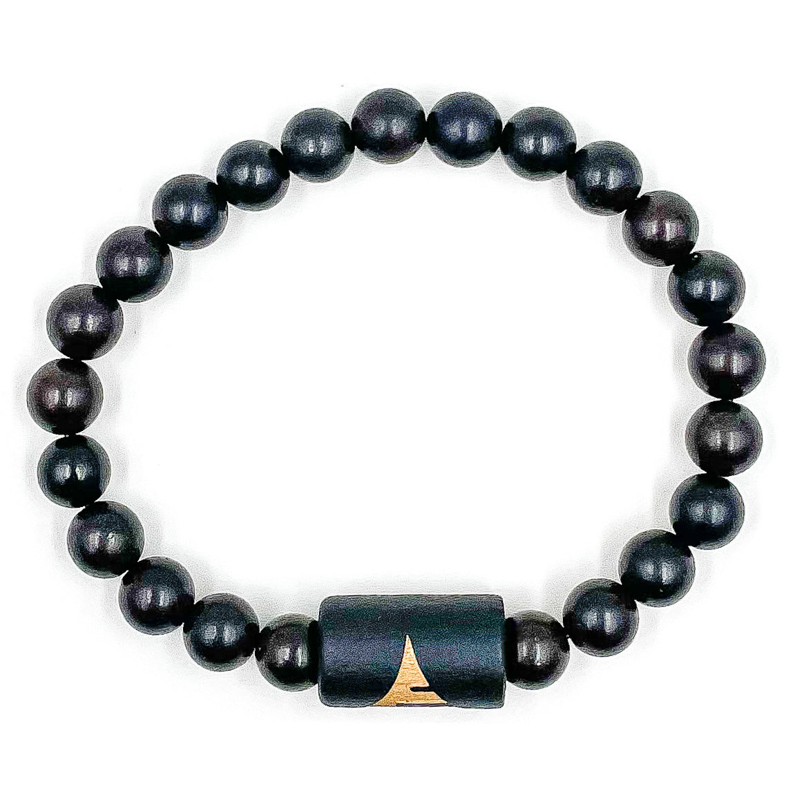 Solid - Ebony Blackwood Mala Beaded Bracelet-3